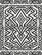 Bold Black Geometric Diamond Tribal Rug