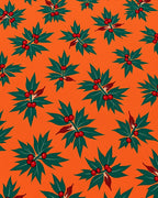 Bold Holly Berry Leaf Arrangement Rug