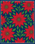 Bold Red Poinsettia Foliage Rug