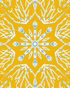 Golden Yellow Starburst Mandala Rug