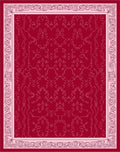 Regal Red Floral Scroll Border Rug