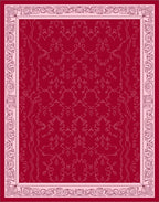 Regal Red Floral Scroll Border Rug