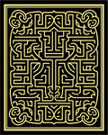 Golden Black Maze Art Nouveau Rug