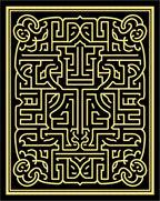 Golden Black Maze Art Nouveau Rug