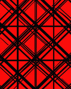 Bold Red Intersecting Lines Rug
