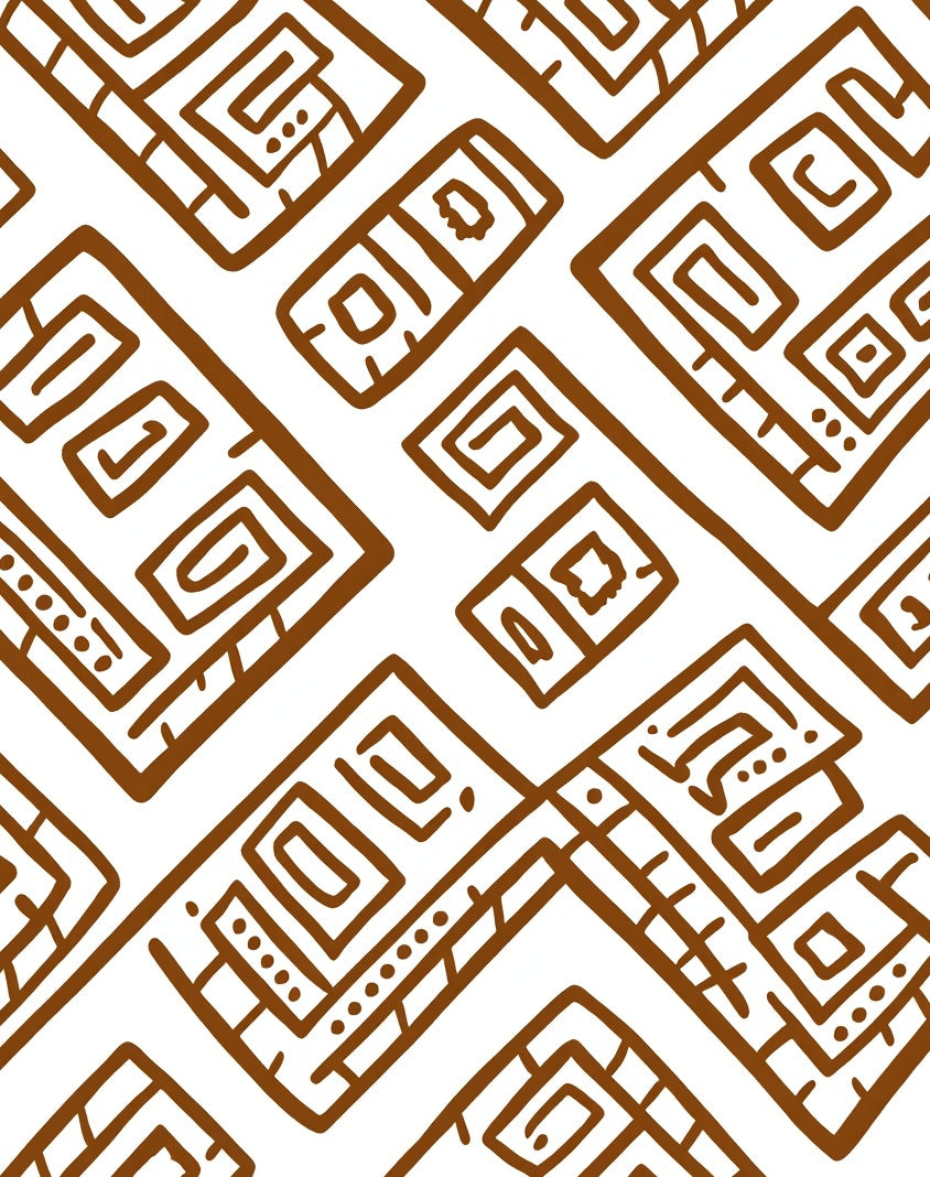 Brown Geometric Tribal Abstract Rug