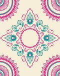 Crimson Teal Mandala Floral Rug