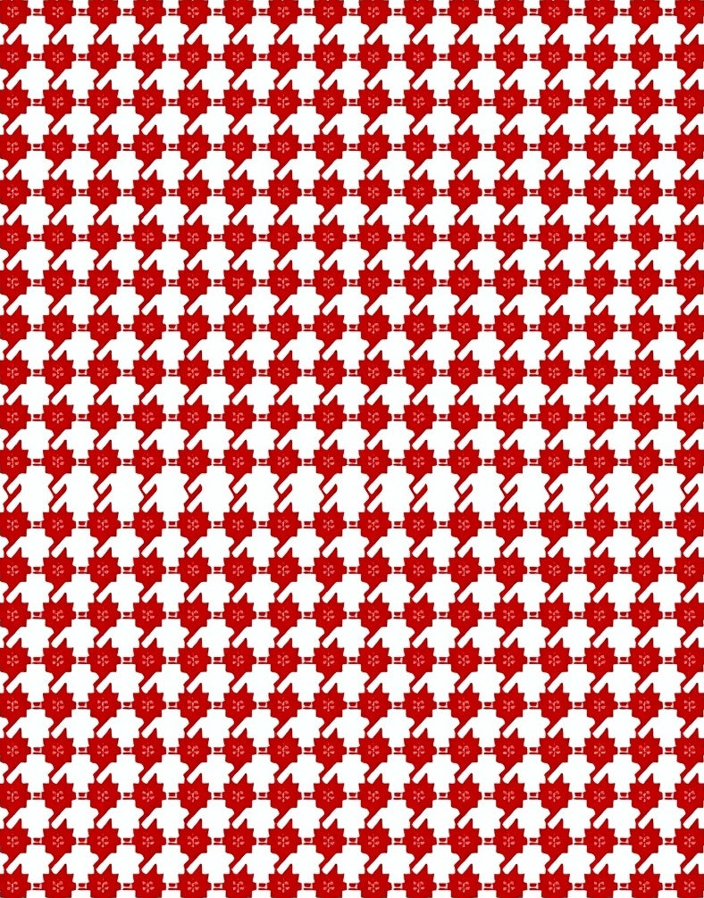 Classic Red Houndstooth Geometric Rug