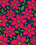 Vibrant Fuchsia Floral Garden Rug