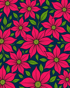 Vibrant Fuchsia Floral Garden Rug