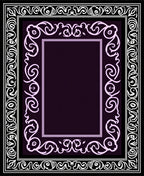 Monochromatic Damask Scroll Border Rug