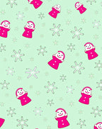 Pink Snowman Snowflake Fun Rug