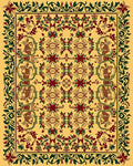 Golden Saffron Floral Animal Border Rug