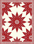 Crimson Floral Medallion Cream Border Rug