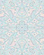 Pale Blue Pastel Swirl Mandala Rug