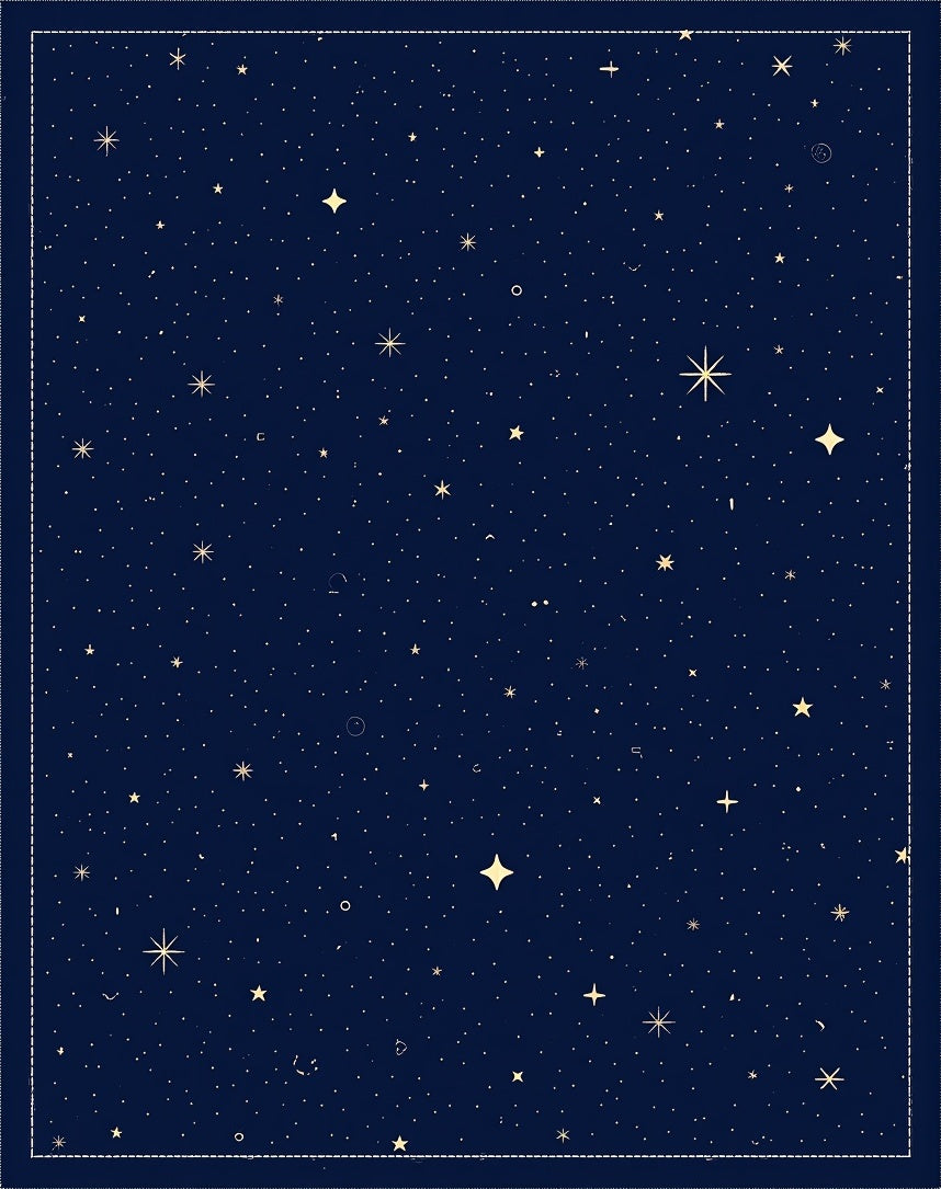 Deep Navy Starry Night Celestial Sky Rug