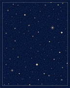 Deep Navy Starry Night Celestial Sky Rug