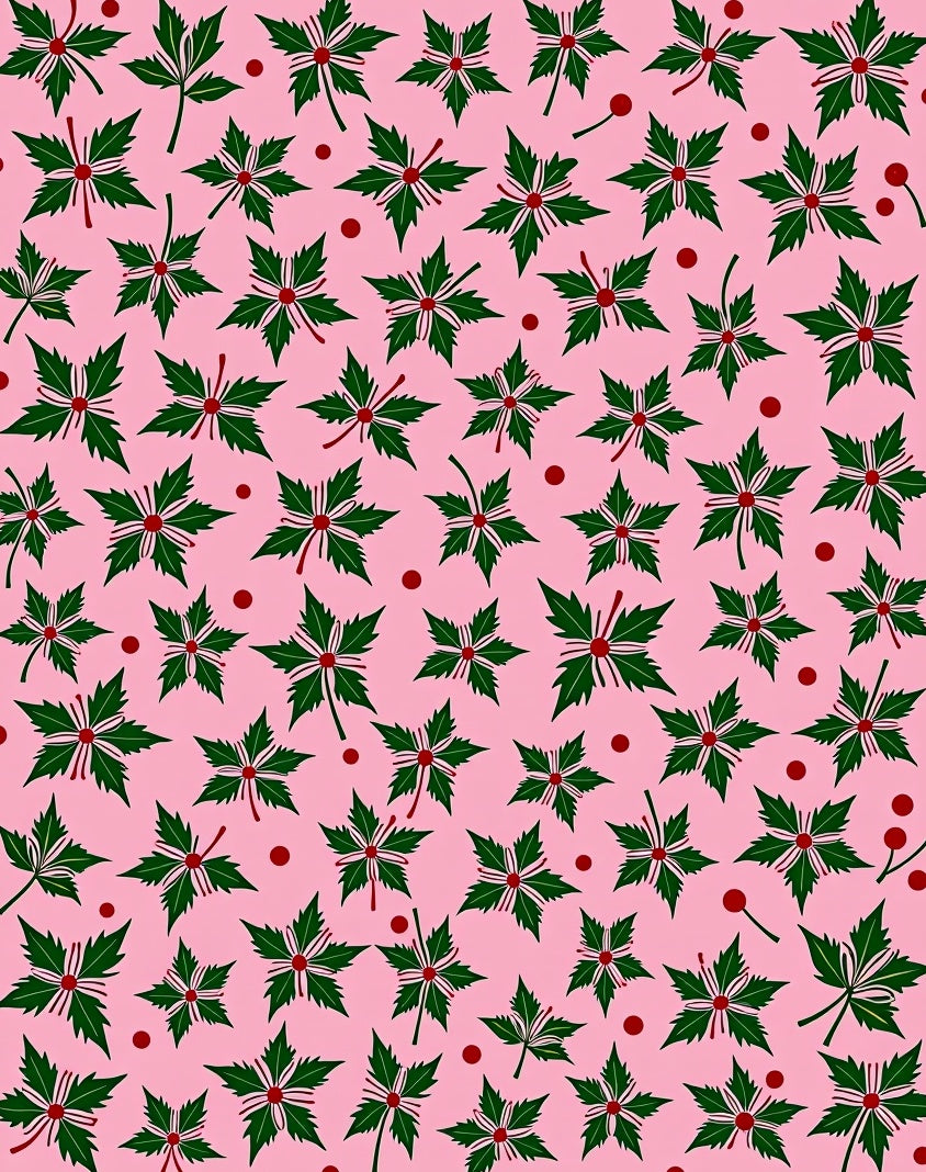 Pink Holly Berries Scatter Rug