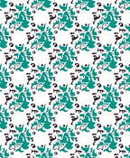 Teal and Black Abstract Organic Forms Rug