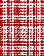 Red White Jagged Plaid Square Rug