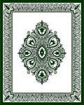 Formal Green Medallion Border Rug