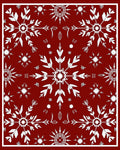 Crimson White Snowflake Medallion Rug