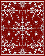 Crimson White Snowflake Medallion Rug