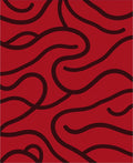 Crimson Flowing Organic Waves Rug