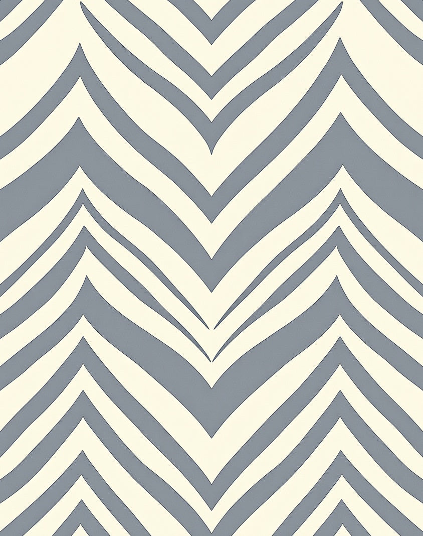 Soft Gray Wavy Chevron Rug