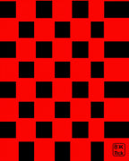 Bold Red Black Gingham Check Rug