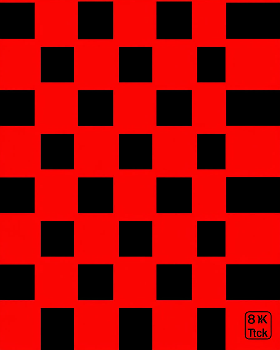 Bold Red Black Gingham Check Rug