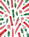 Red Green Arrow Leaf Swirl Rug
