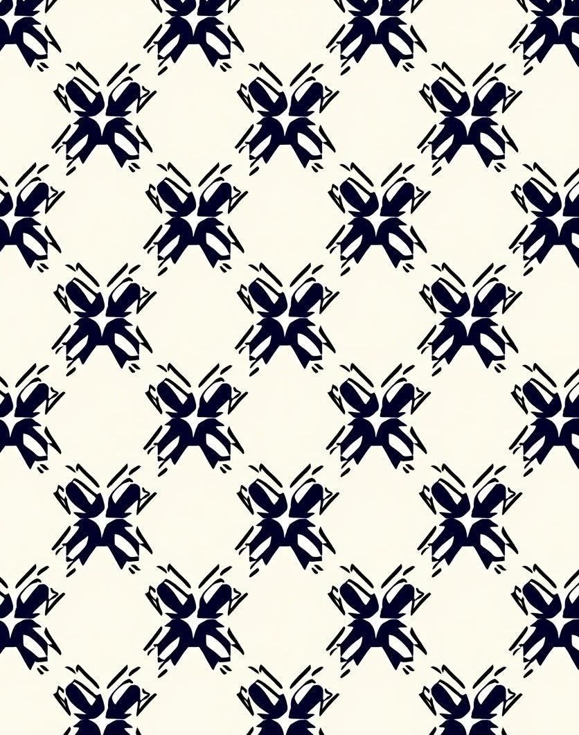 Navy Geometric Lattice Artwork Rug