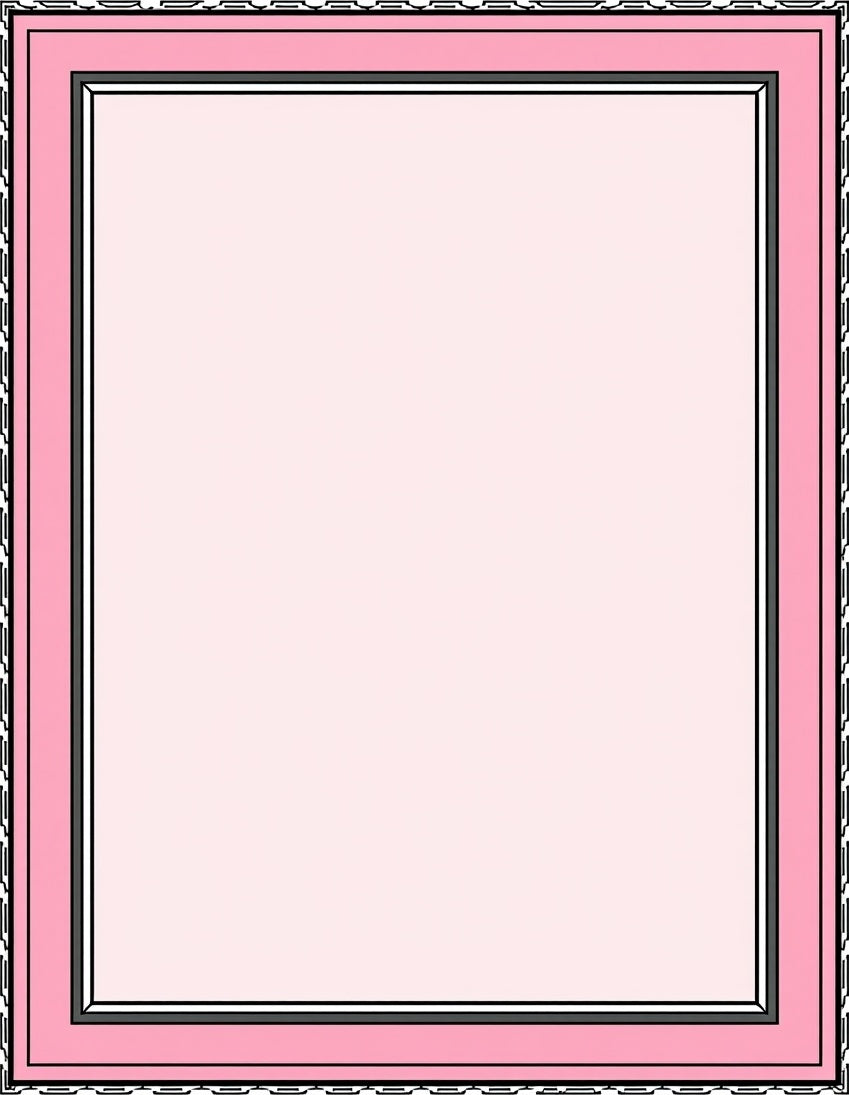 Pale Pink Layered Geometric Border Rug