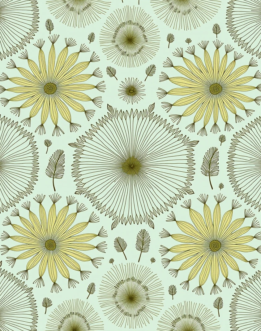 Yellow Dandelion Burst Whimsical Rug