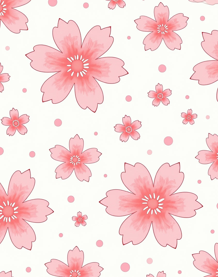 Pink Cherry Blossom Dots Rug
