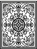Black White Scrollwork Medallion Rug