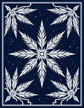 Deep Blue Starburst Botanical Rug