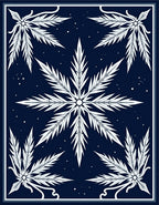 Deep Blue Starburst Botanical Rug