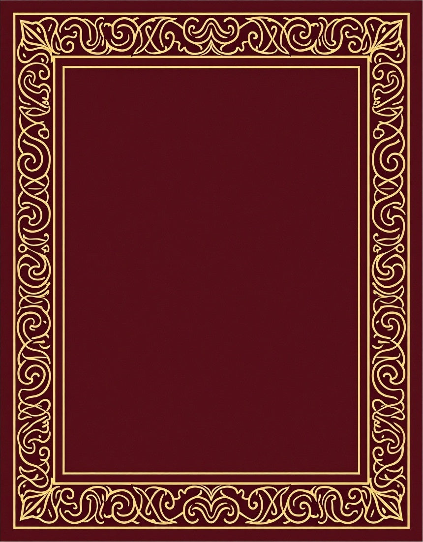 Burgundy Golden Vine Border Rug