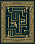 Art Deco Gold Maze Teal Rug