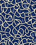 Navy Blue Anchor Nautical Weave Rug