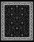Black and White Geometric Starburst Border Rug