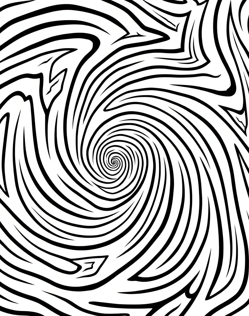 Black White Optical Swirl Rug