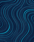 Deep Blue Wavy Line Art Rug