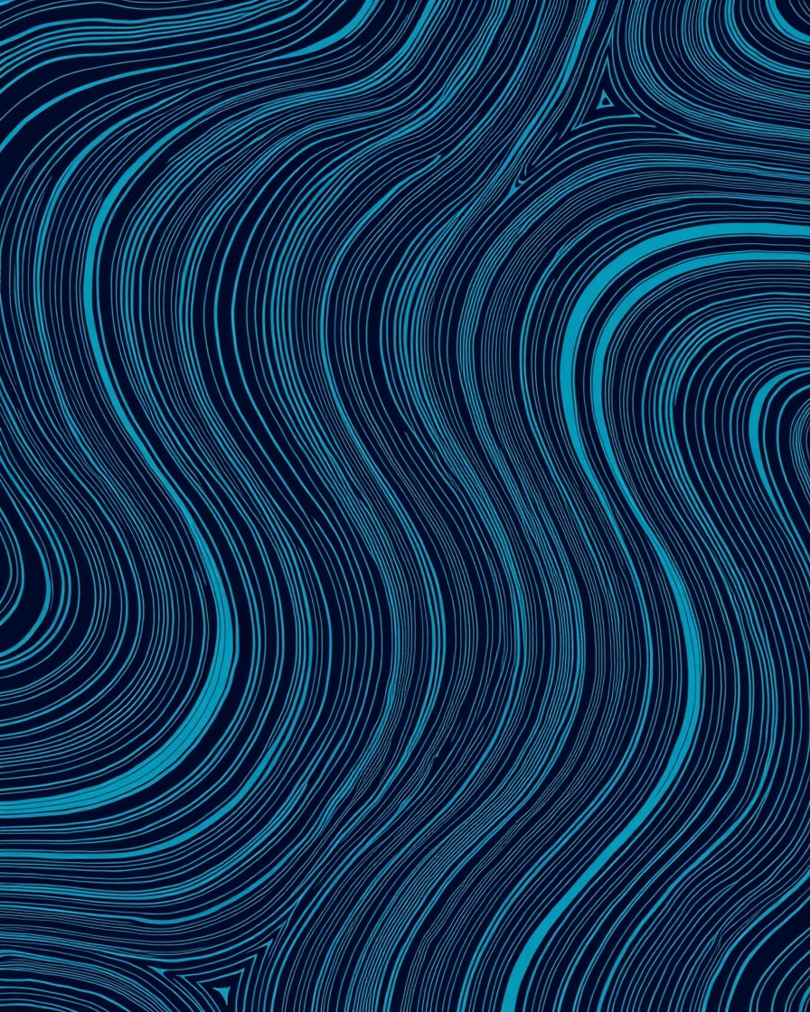 Deep Blue Wavy Line Art Rug