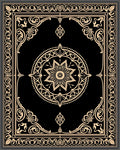Black and Gold Ornamental Mandala Rug