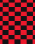 Classic Red Black Checkerboard Squares Rug