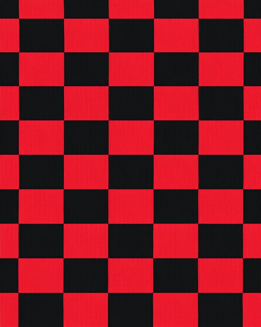 Classic Red Black Checkerboard Squares Rug