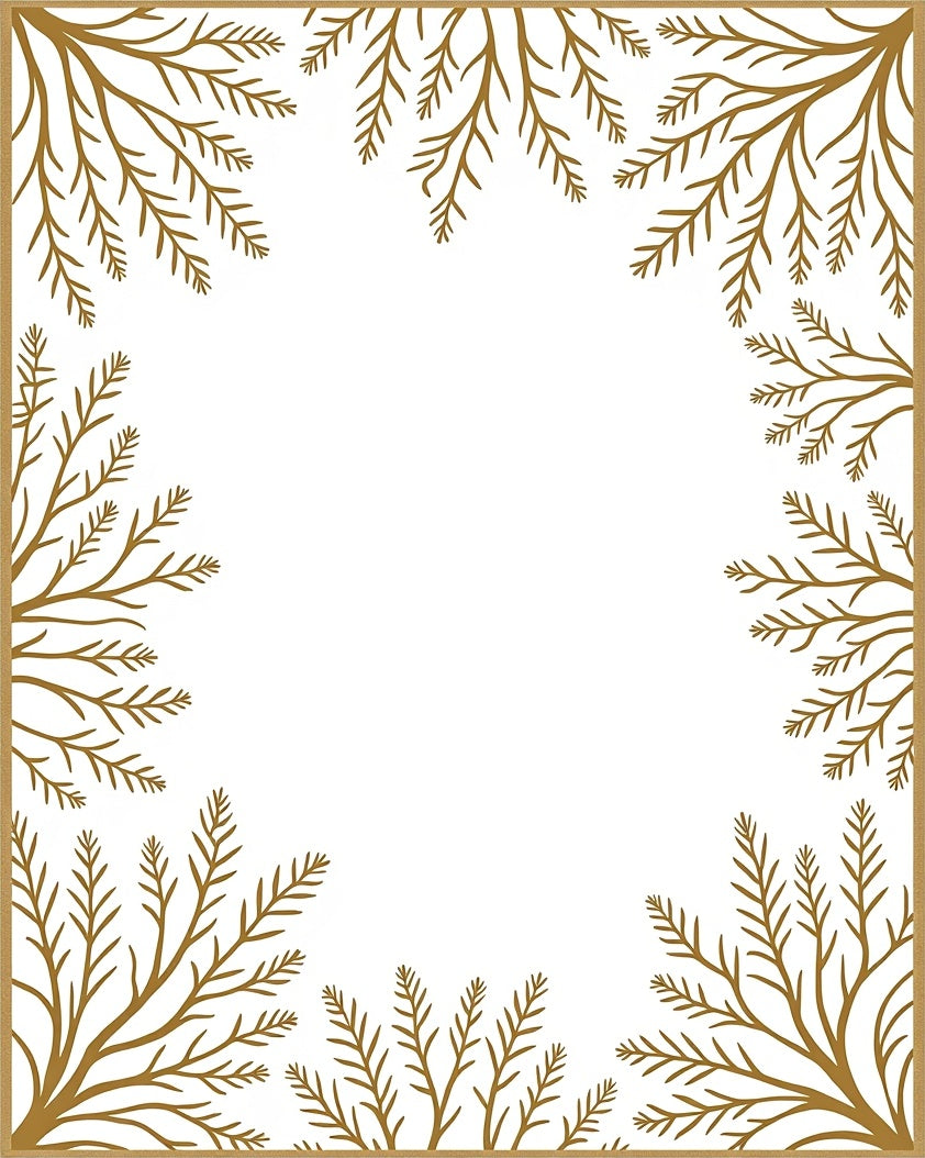 Golden Branch Corner Border Rug
